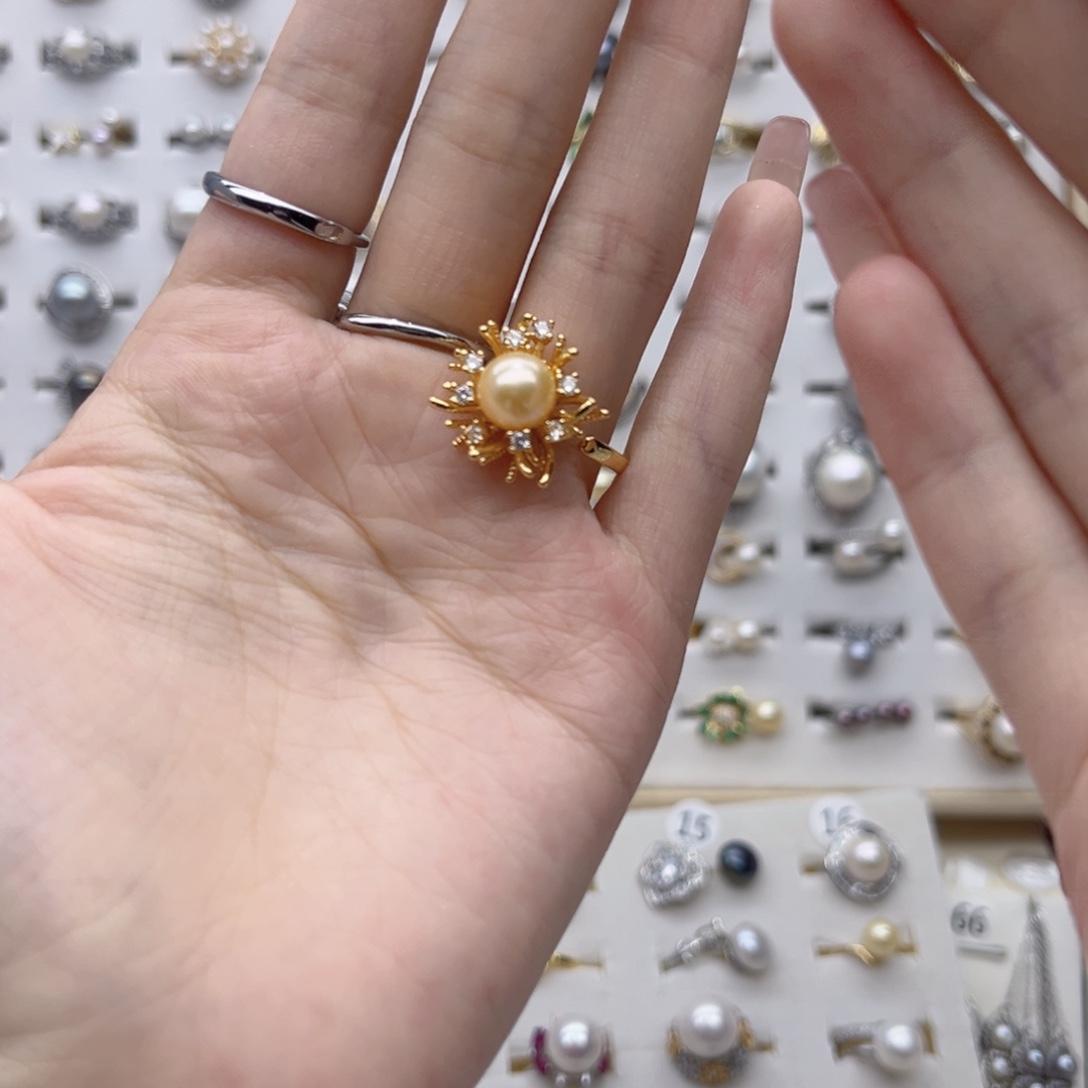 啵***姨合金戒指淡水珍珠