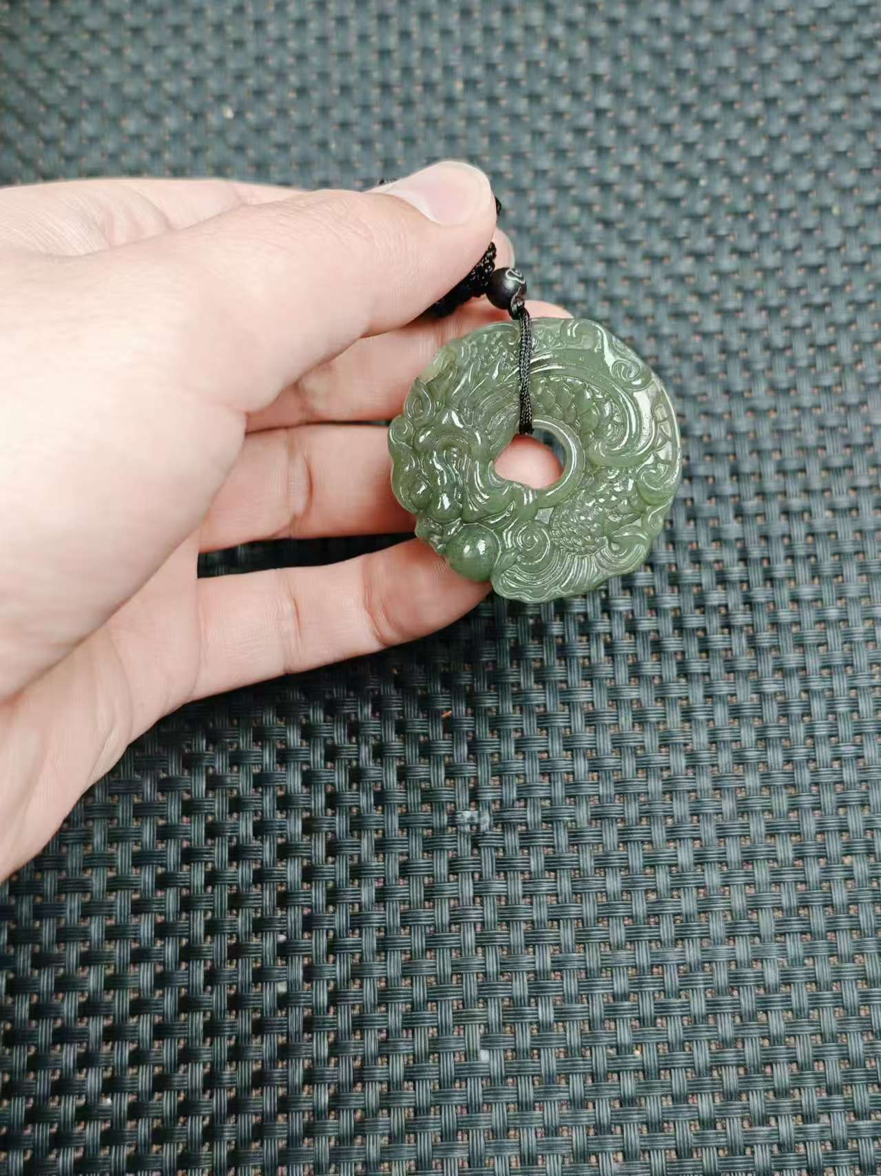 天然和田玉精雕纤尾龙吊坠油润细糯11.5清货1