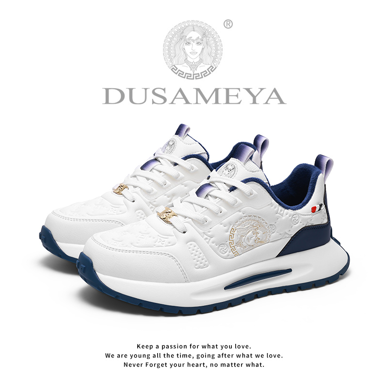 DUSAMEYA/杜莎米娅情侣加绒舒适时尚轻奢冬季百搭运动休闲阿甘鞋
