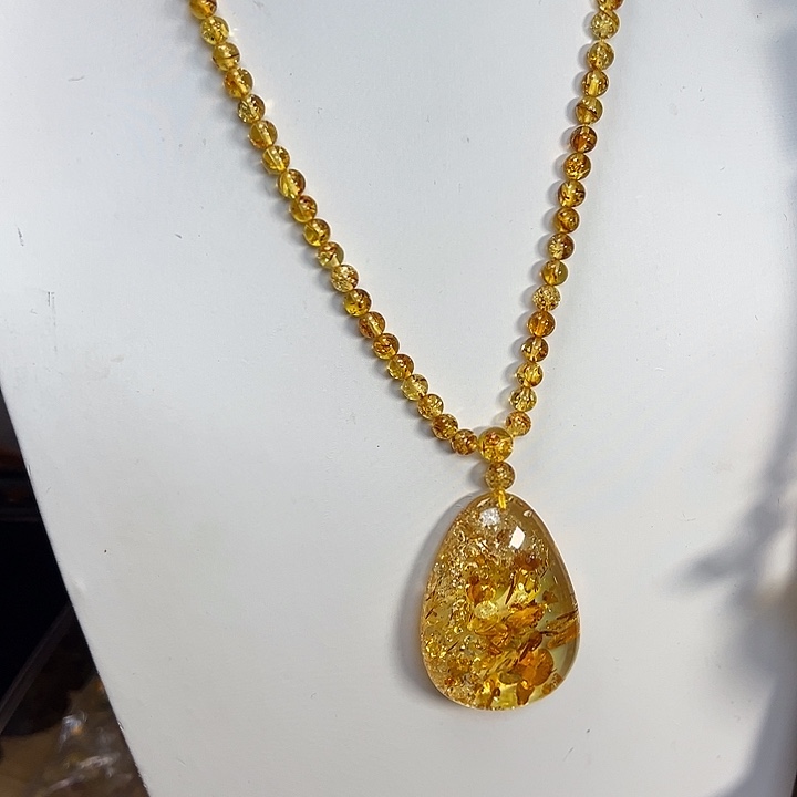 琥珀（花珀）未镶嵌项圈