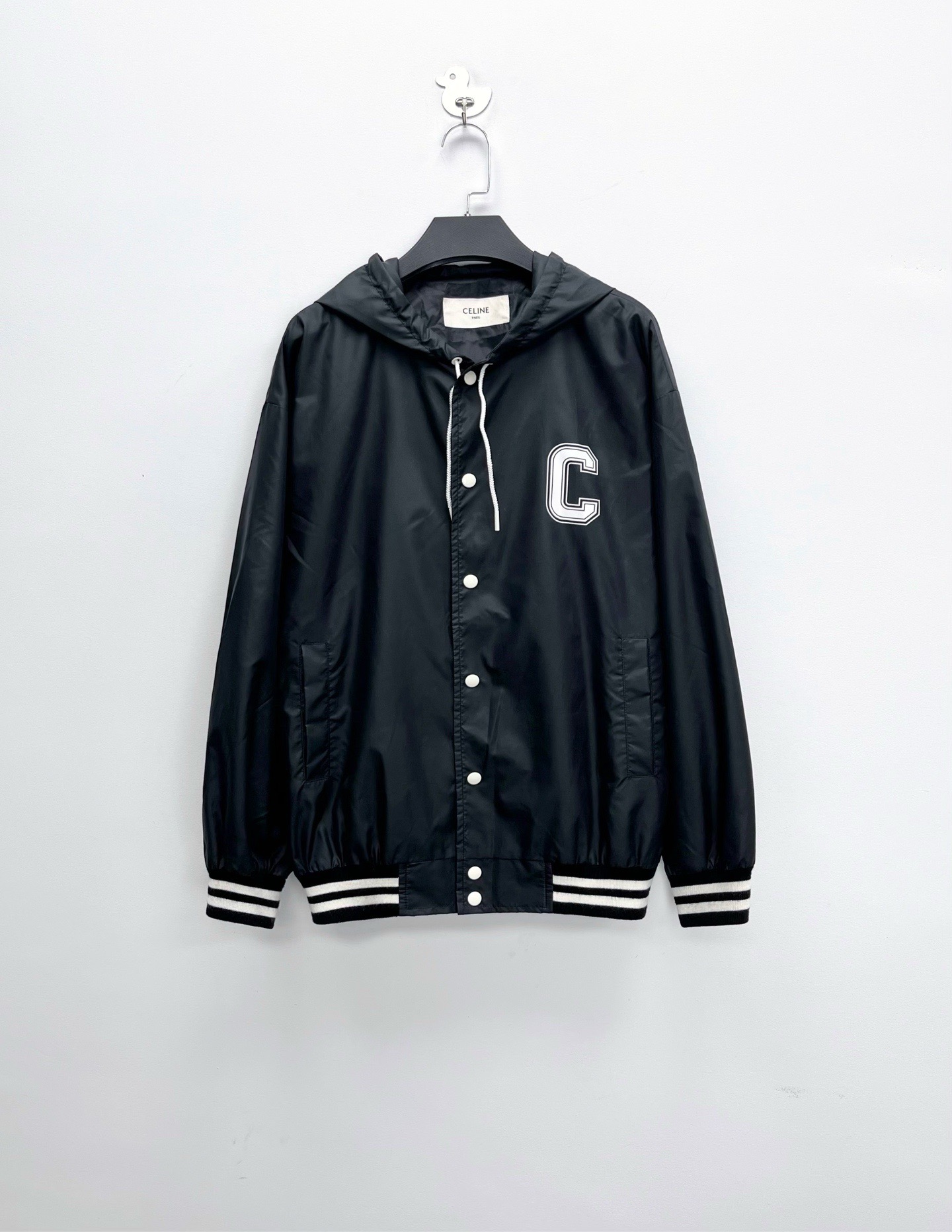 未使用 Celine/思琳 葡萄籽奢潮/徽标字母LOGO尼龙连帽外套/36码