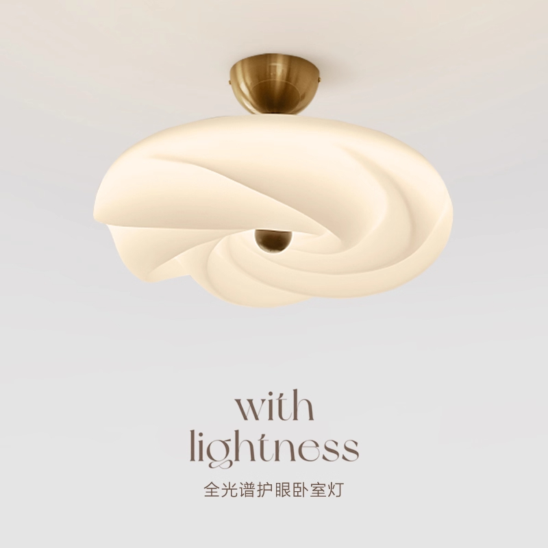 中古奶油风卧室吸顶灯led儿童房吸顶灯书房灯个性阳台灯具