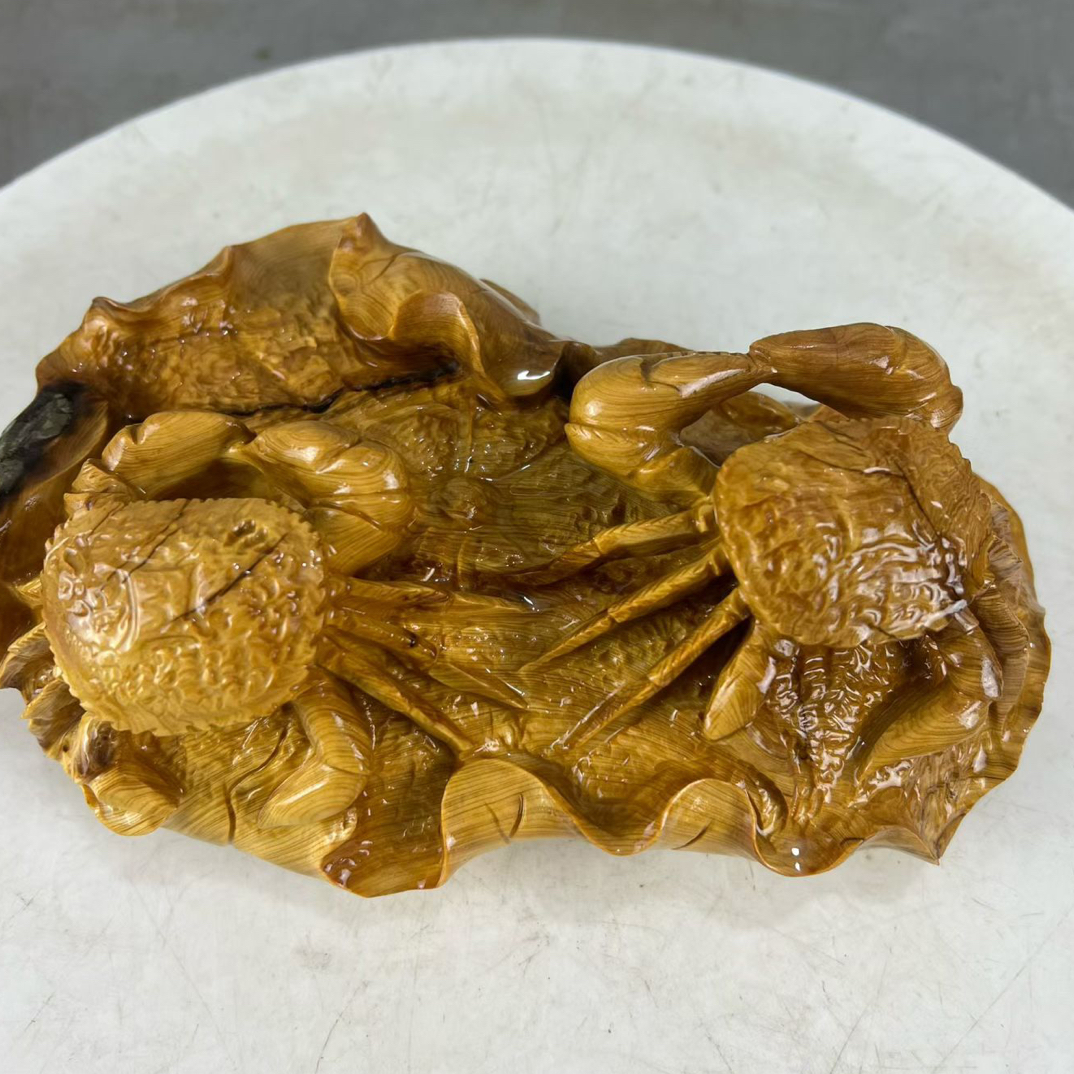 太行崖柏天然抱石手工雕刻茶桌摆件家居摆件