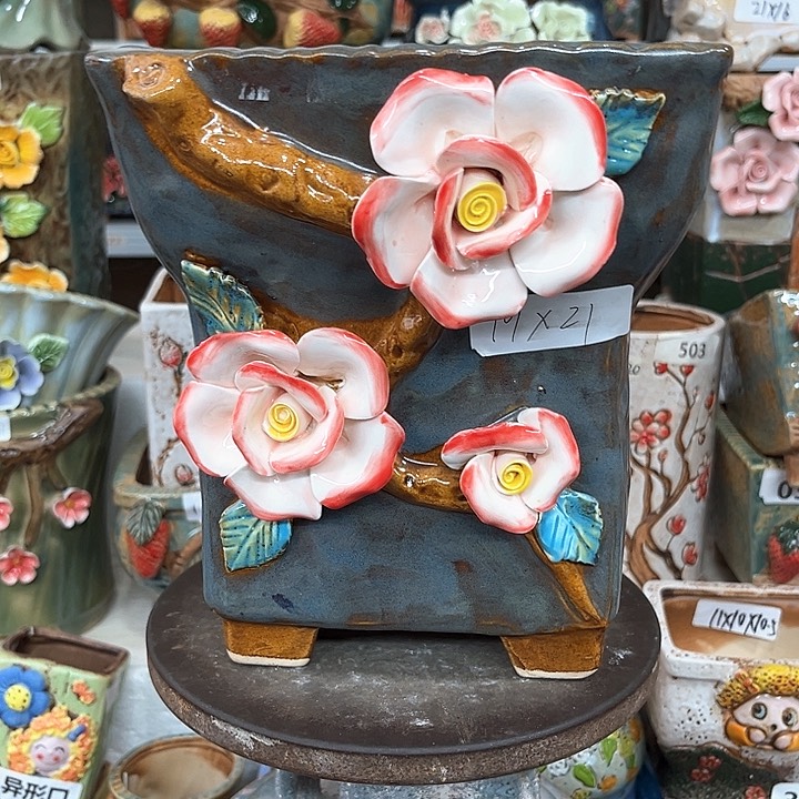 紫砂花盆粗陶材质多肉花盆