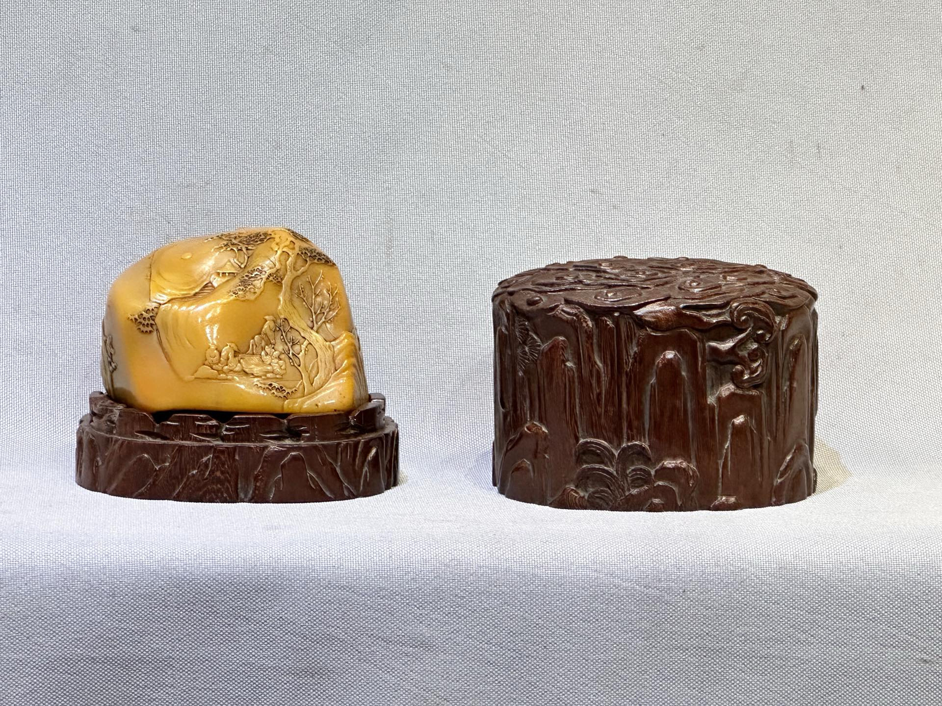 典藏 京城老赵木器【田黄】竹木根雕摆件古典家具文房雅玩 