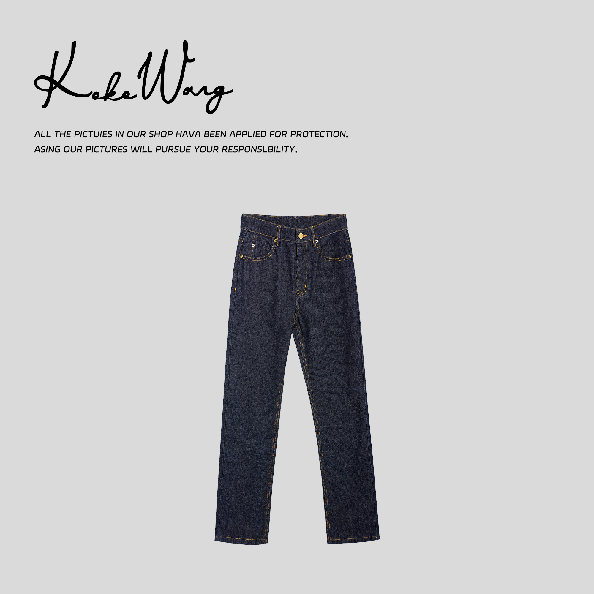 KOKO WANG土耳其BOSSA牛仔环保染色显瘦百搭牛仔裤415454L11K48