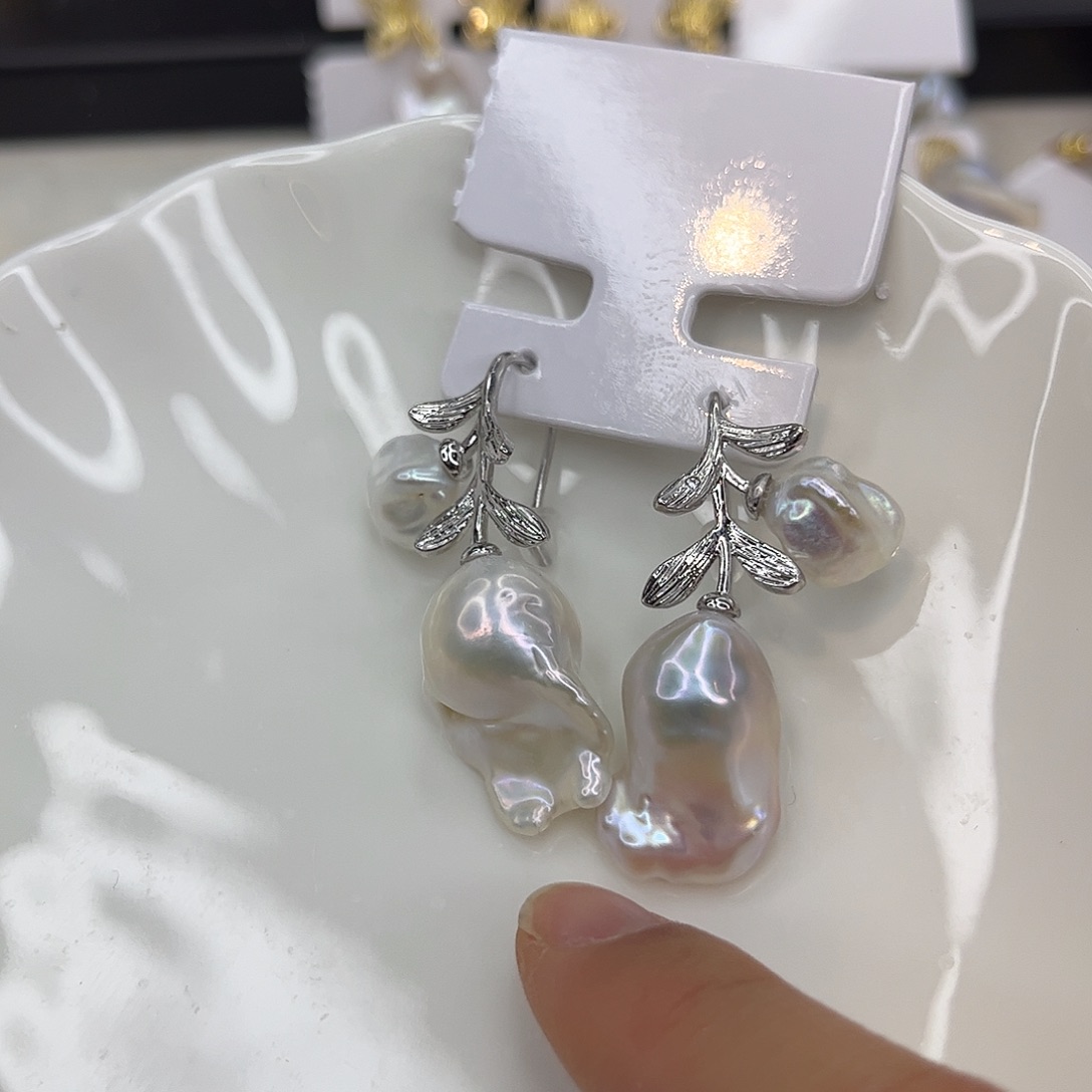 耳饰合金淡水珍珠