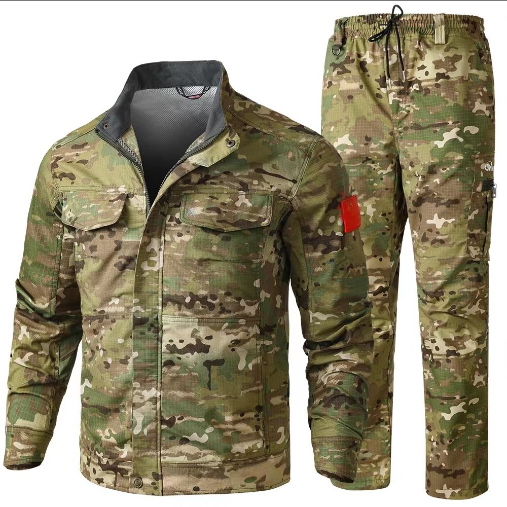 春秋迷彩服套装男军迷户外休闲防撕裂耐磨作训工作服套装迷彩工装