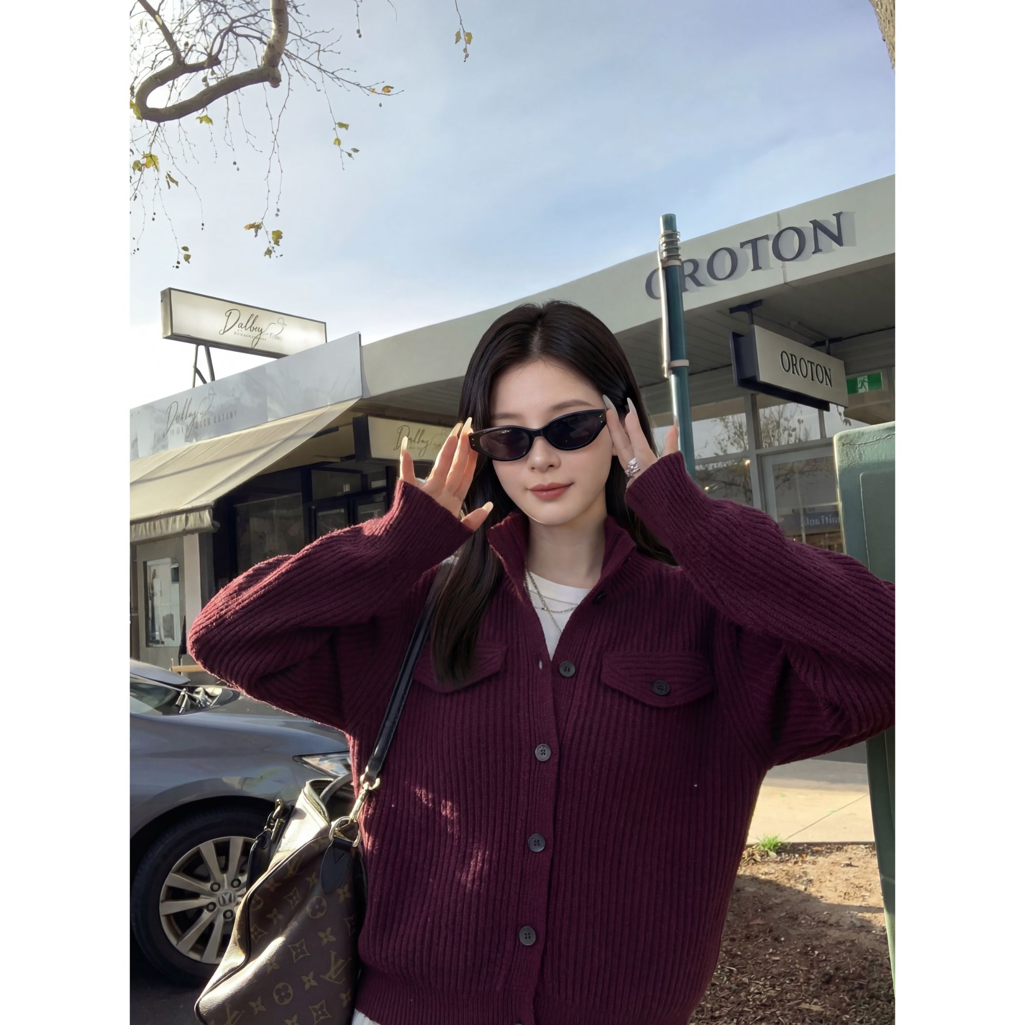 CocoHerben秋冬常规厚款纯色休闲风短款立领慵懒风毛针织衫HBA226