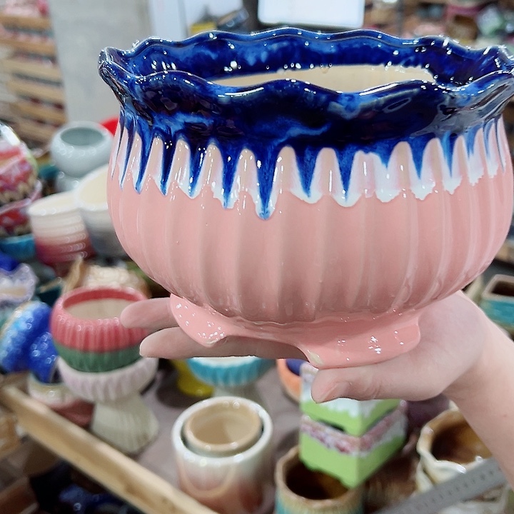 有孔.凑满10元发货多肉陶瓷花盆！