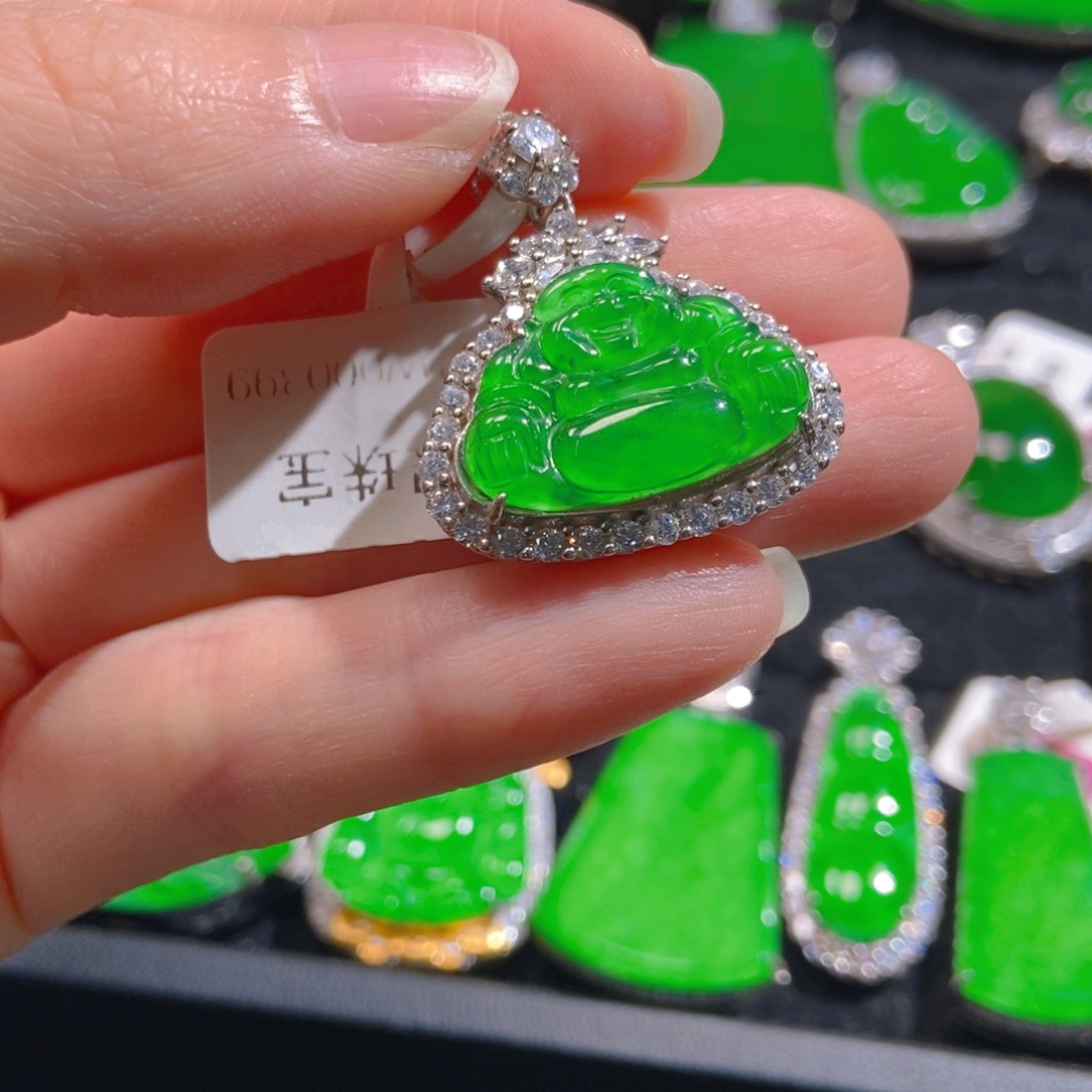 翡翠吊坠(不含链)银S925镶嵌