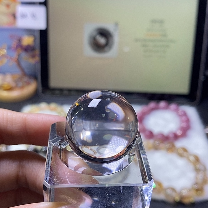 水晶未镶嵌手链双A白水晶27.7mm+