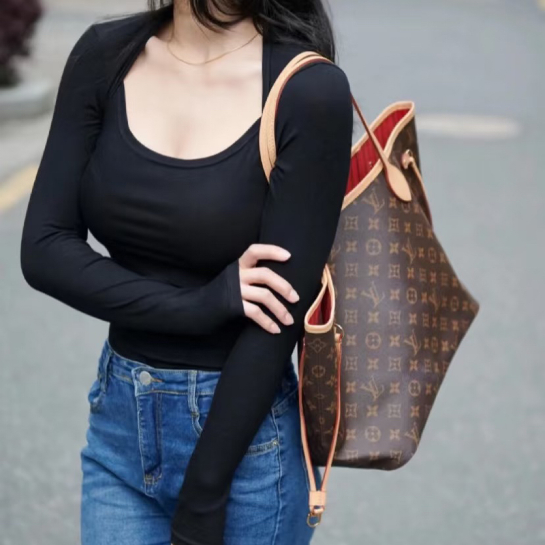 95新 LouisVuitton/路易威登 NF老花中号购物袋nf 8868