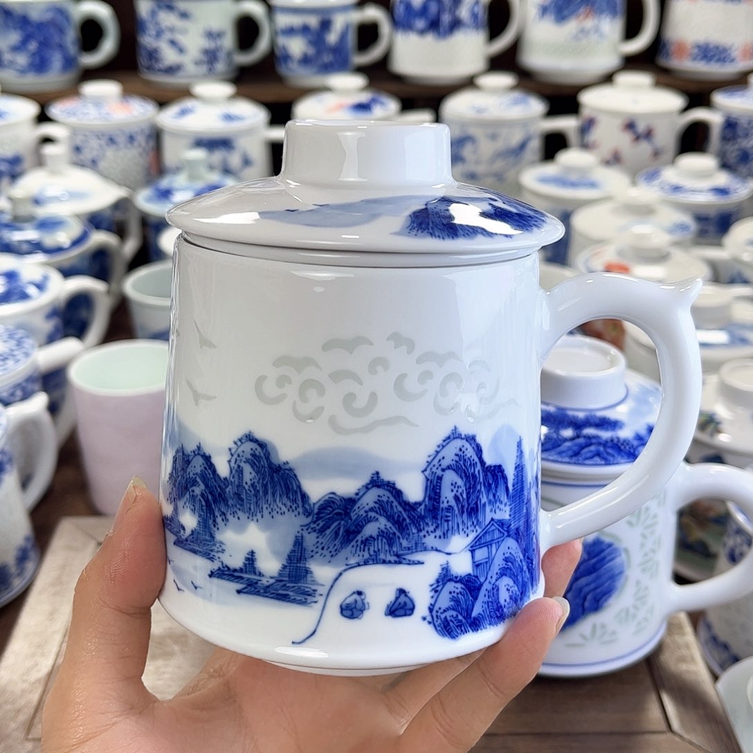 ಬ*景德镇陶瓷带茶漏杯