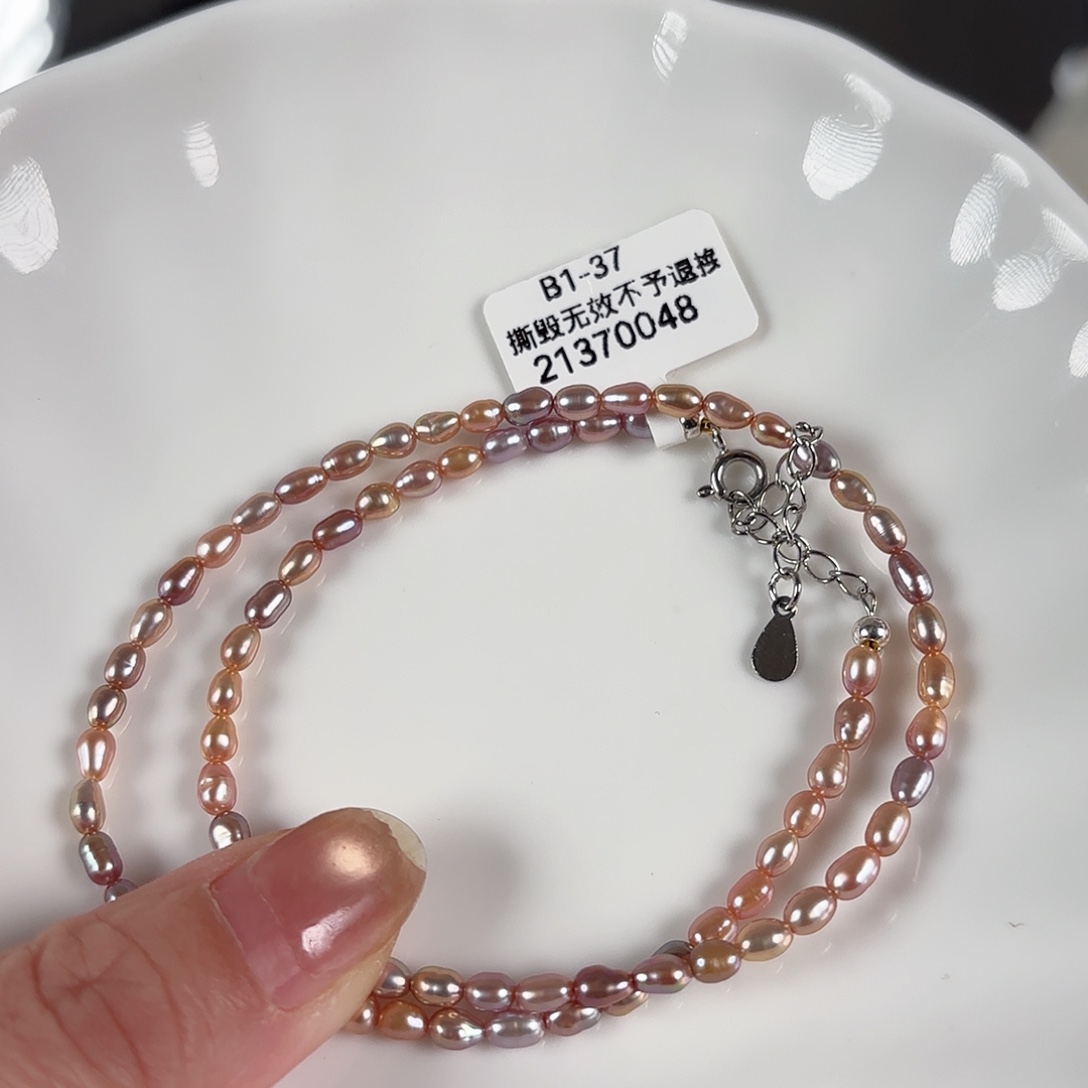 银S925镶嵌淡水珍珠手绳