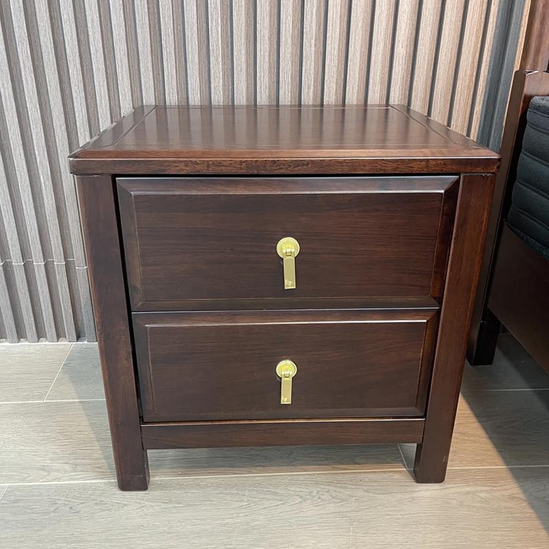【自吸轨道床头柜】新中式乌金木实木卧室配套床头柜49*40*49cm