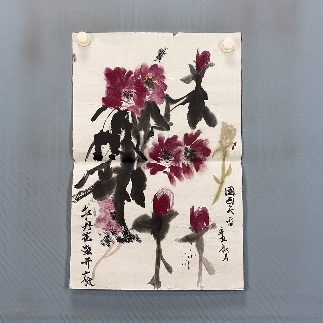 国画1342 牡丹图画师大