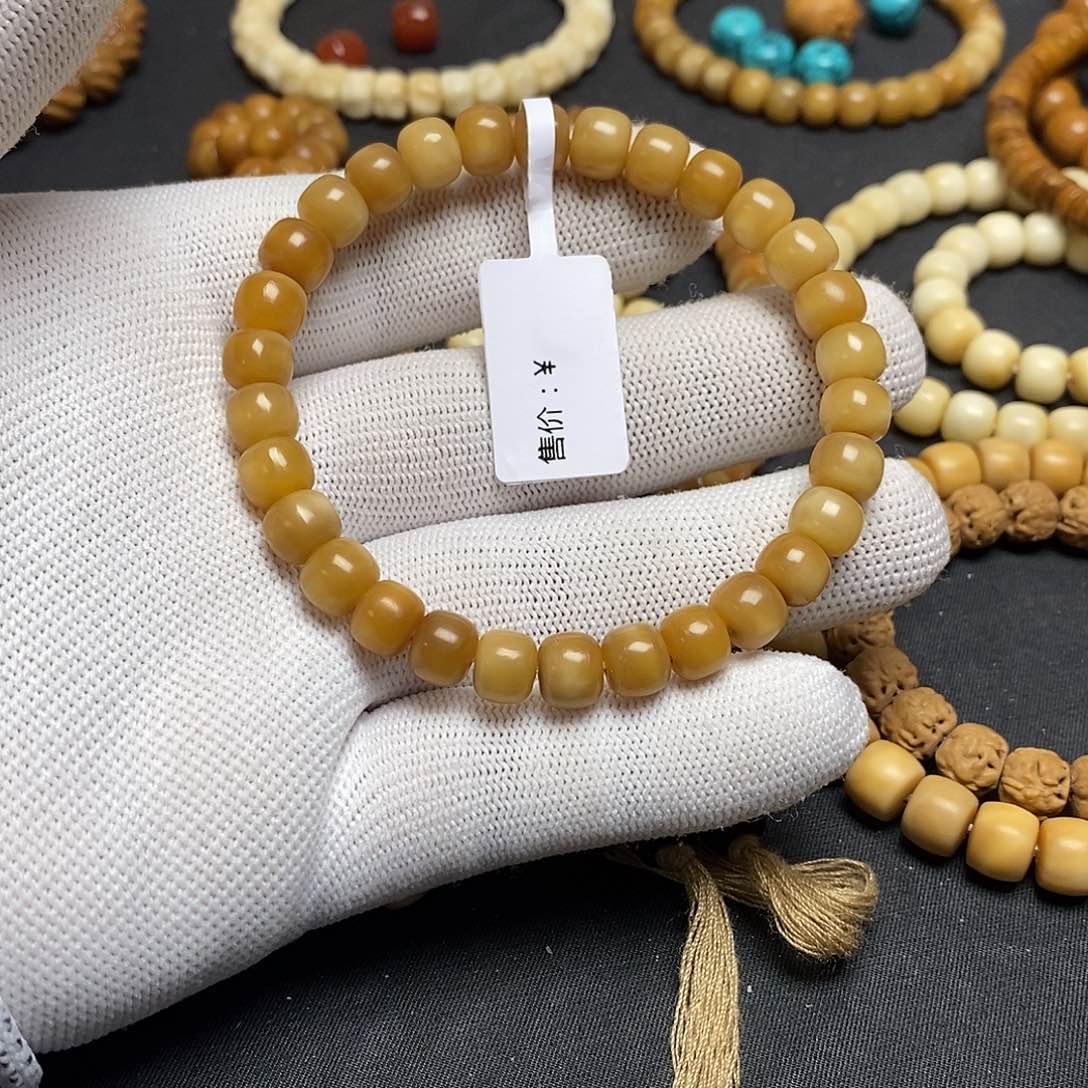 菩提根/象牙果手串龙脊菩提单圈老型玉化料全品