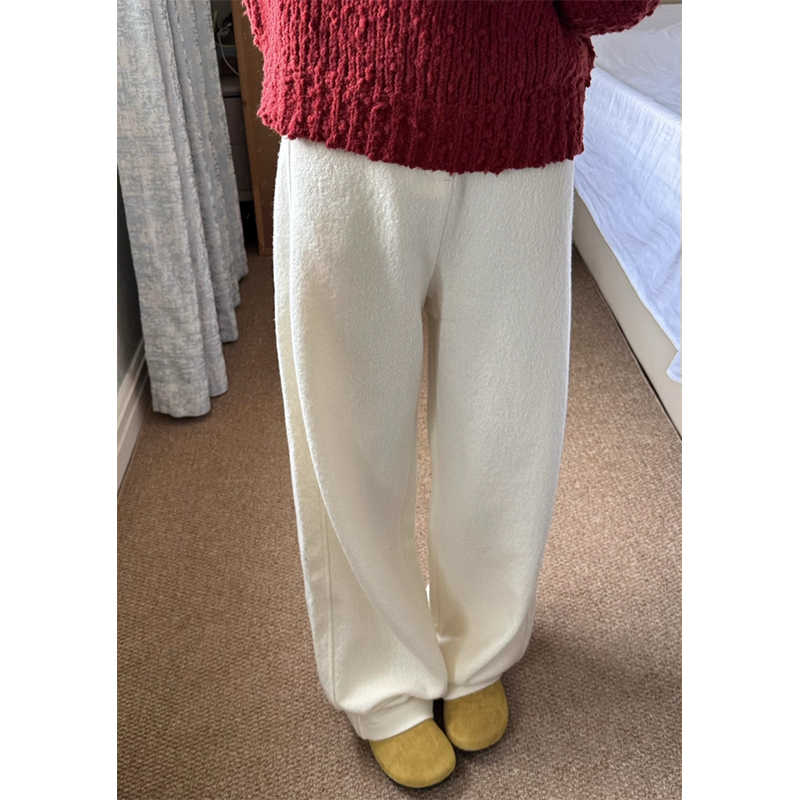 Miss sumey#1458自制圈圈毛毛保暖厚实弯刀裤修饰腿型镰刀弧形裤