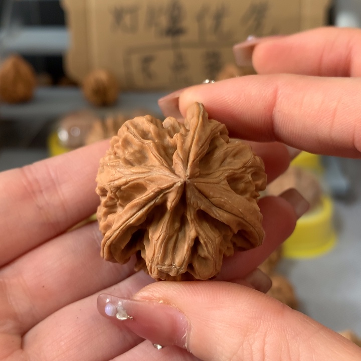 梅***子吊坠文玩核桃异形单只，有瑕疵