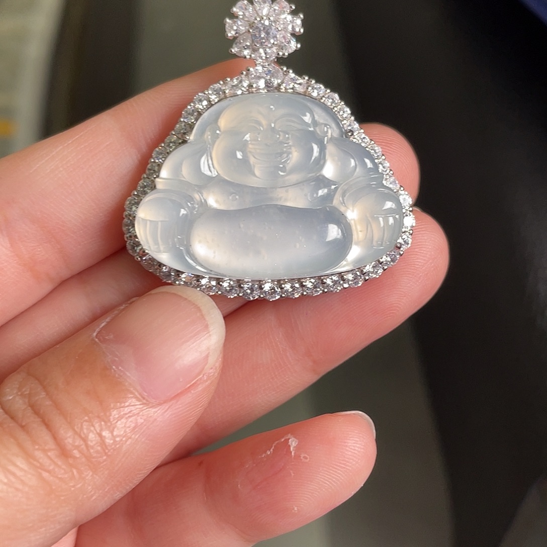 翡翠银S925镶嵌吊坠(不含链)