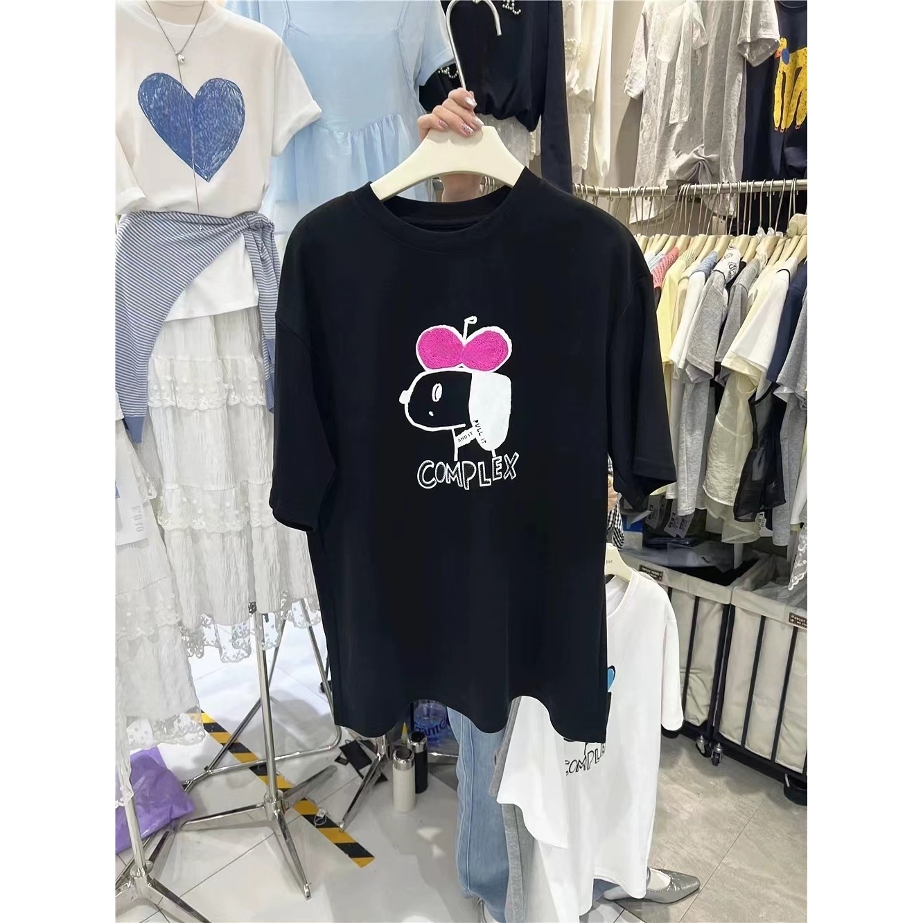 女夏季新款洋气宽松百搭短袖T恤亲子B3255