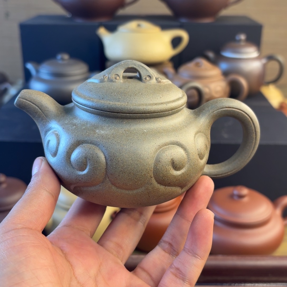 紫泥茶壶孤品福利四号井白麻子匣钵烧全手如意仿古