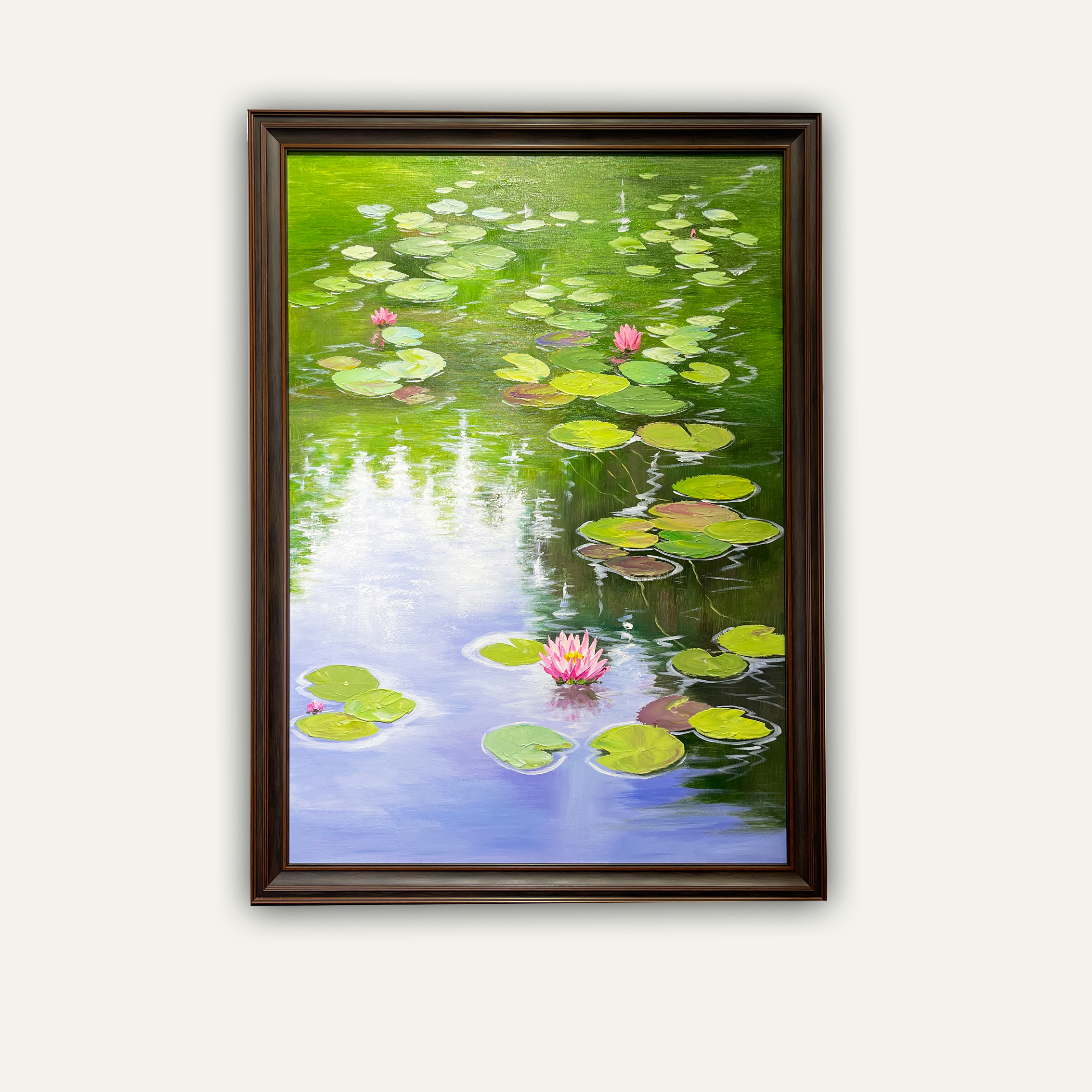 【荷花】荷花抽象肌理客厅落地玄关餐沙发背景墙装饰画