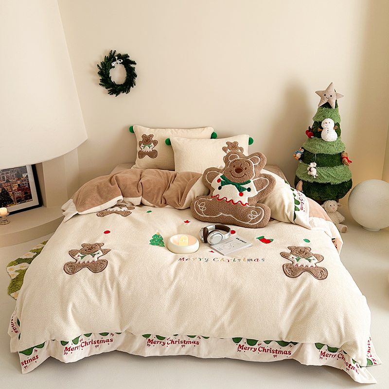 老蒋粉丝福利320g火山绒四件套冬季加厚保暖10斤