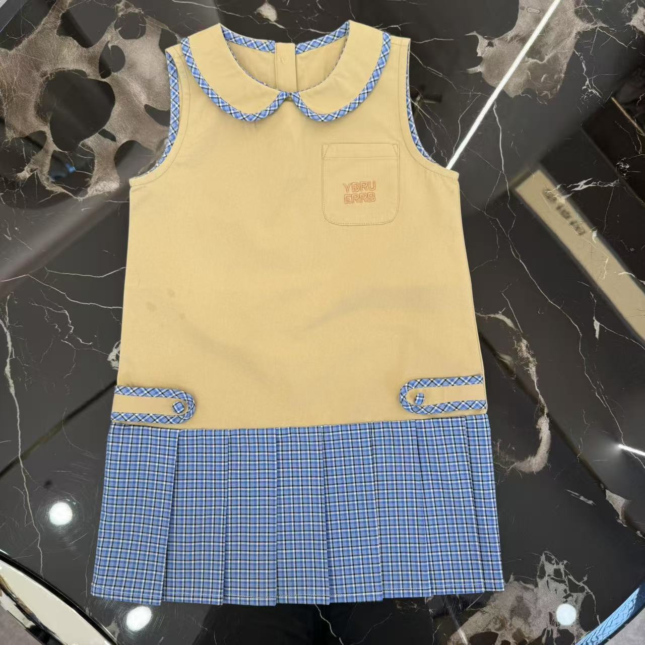 66326夏季新款韩版洋气时尚女童学院风无袖纯棉连衣裙