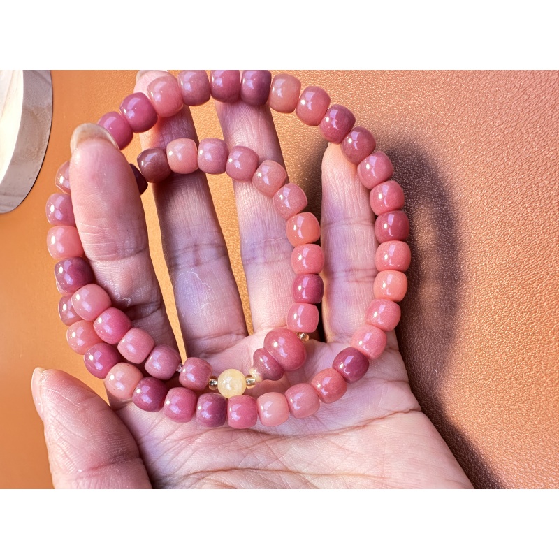 S0680乌梅子酱菩提藕粉直切双圈款手串（无礼盒）