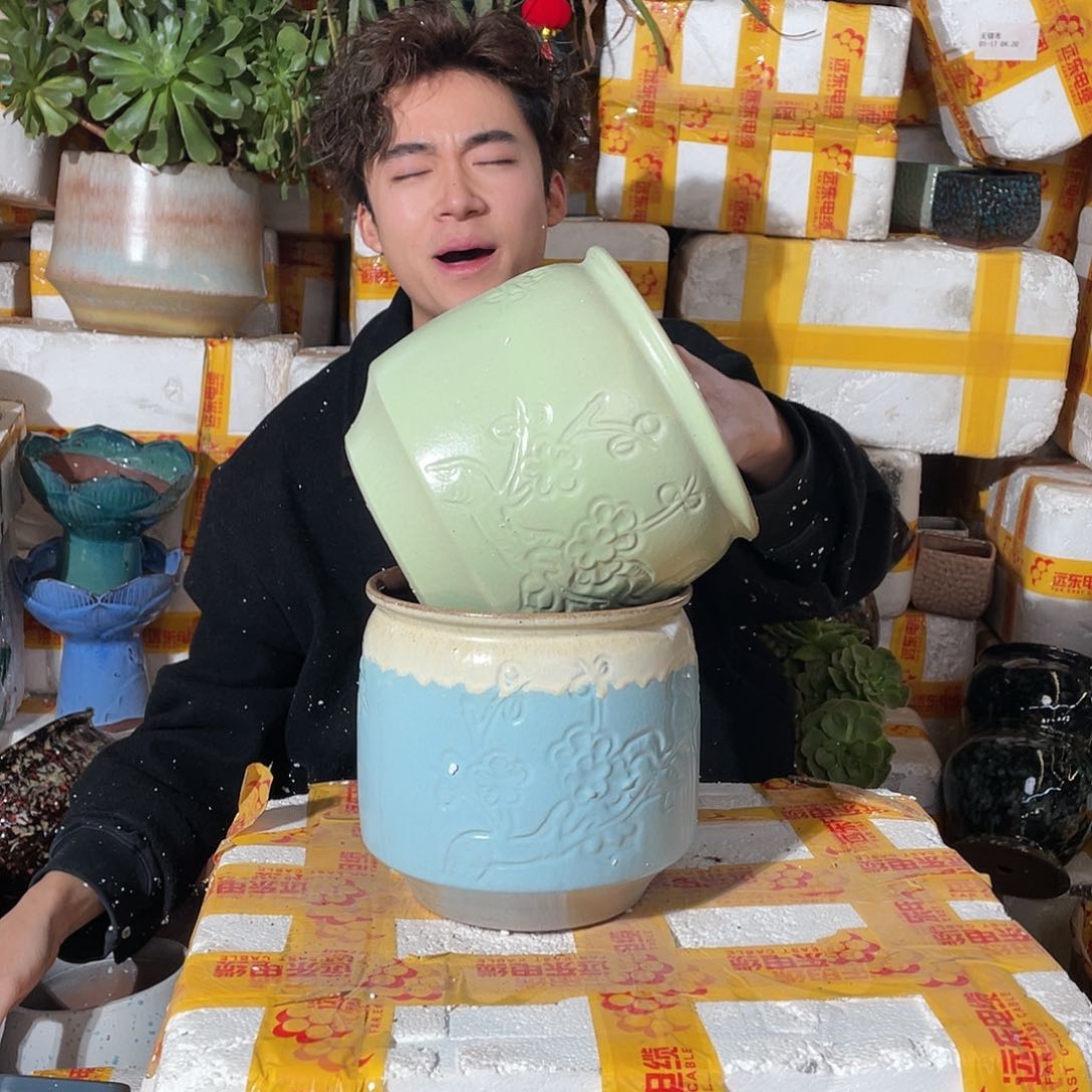 无铅玻璃宜兴紫砂花盆