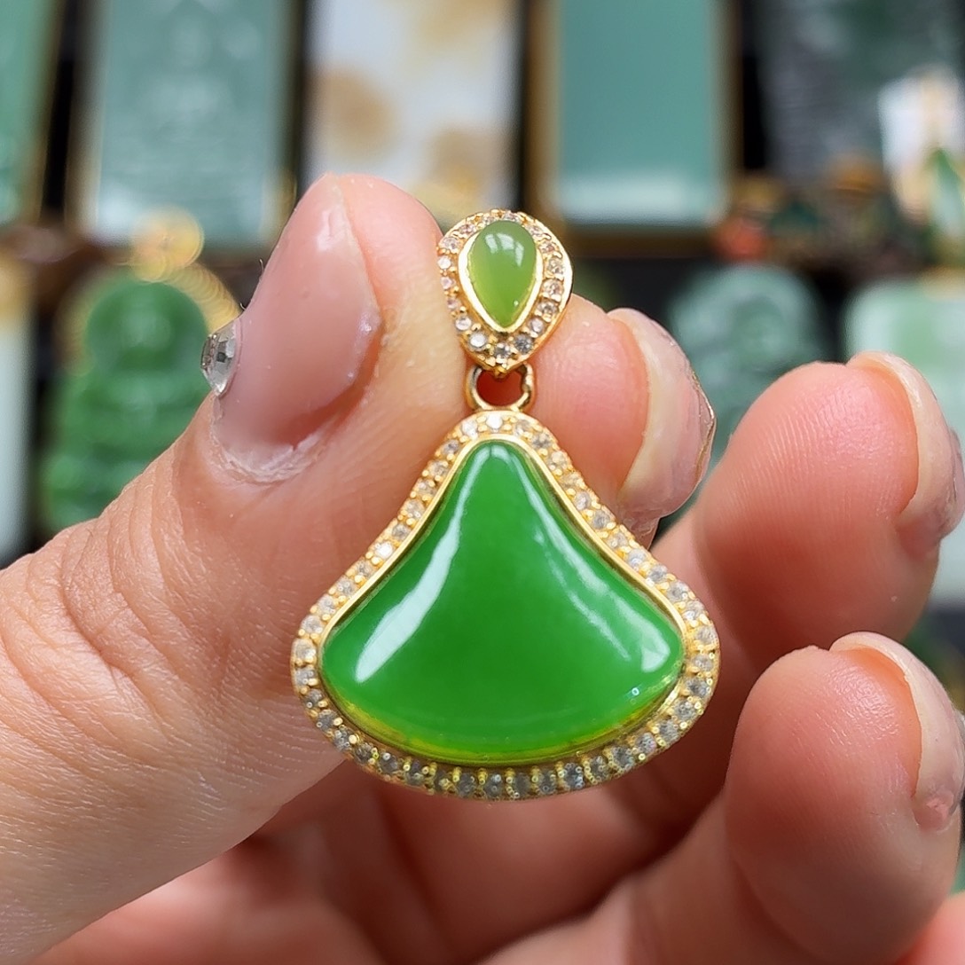 和田玉银S925镶嵌颈饰