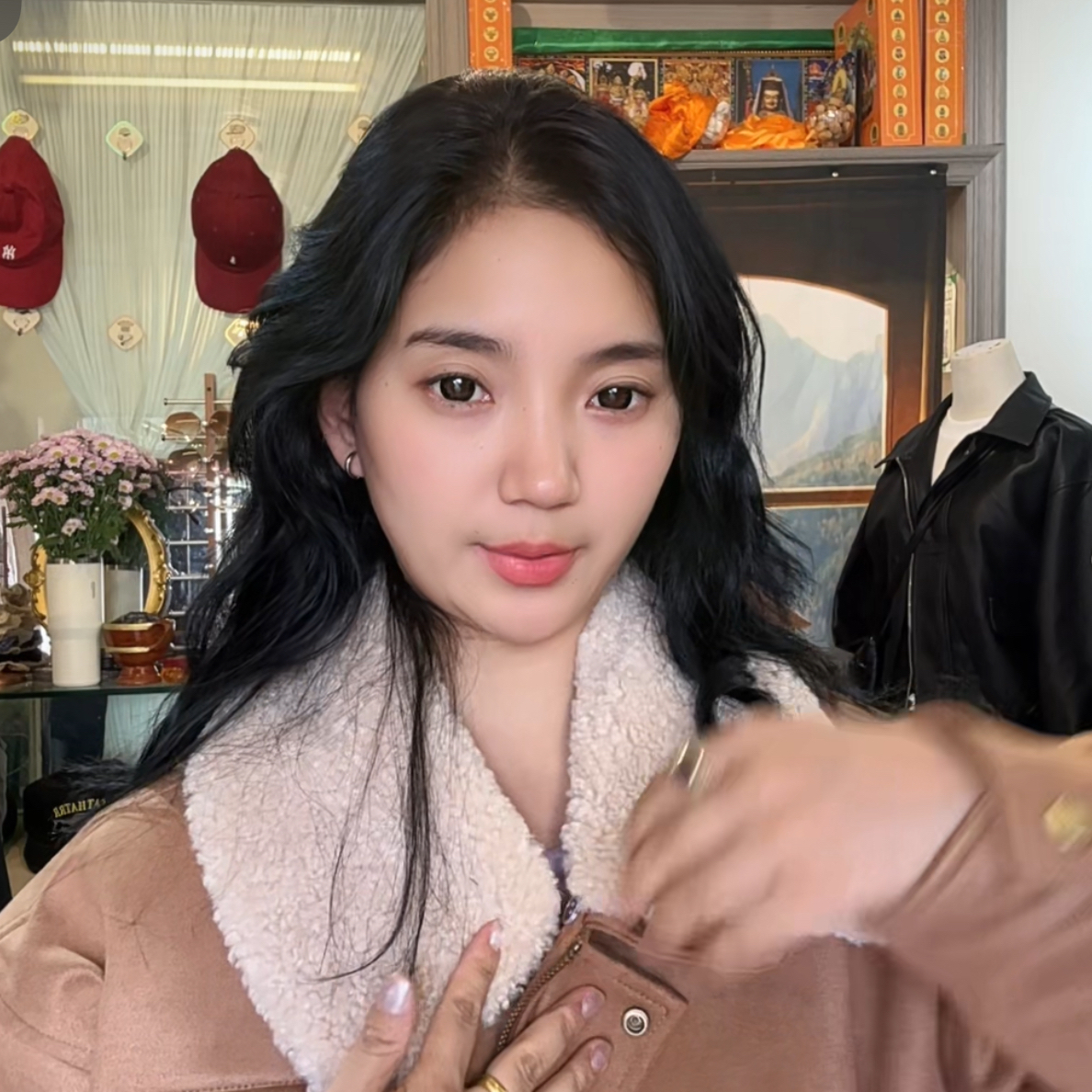 【ZEMALA】 加厚加羽款翻领麂皮外套 带毛领