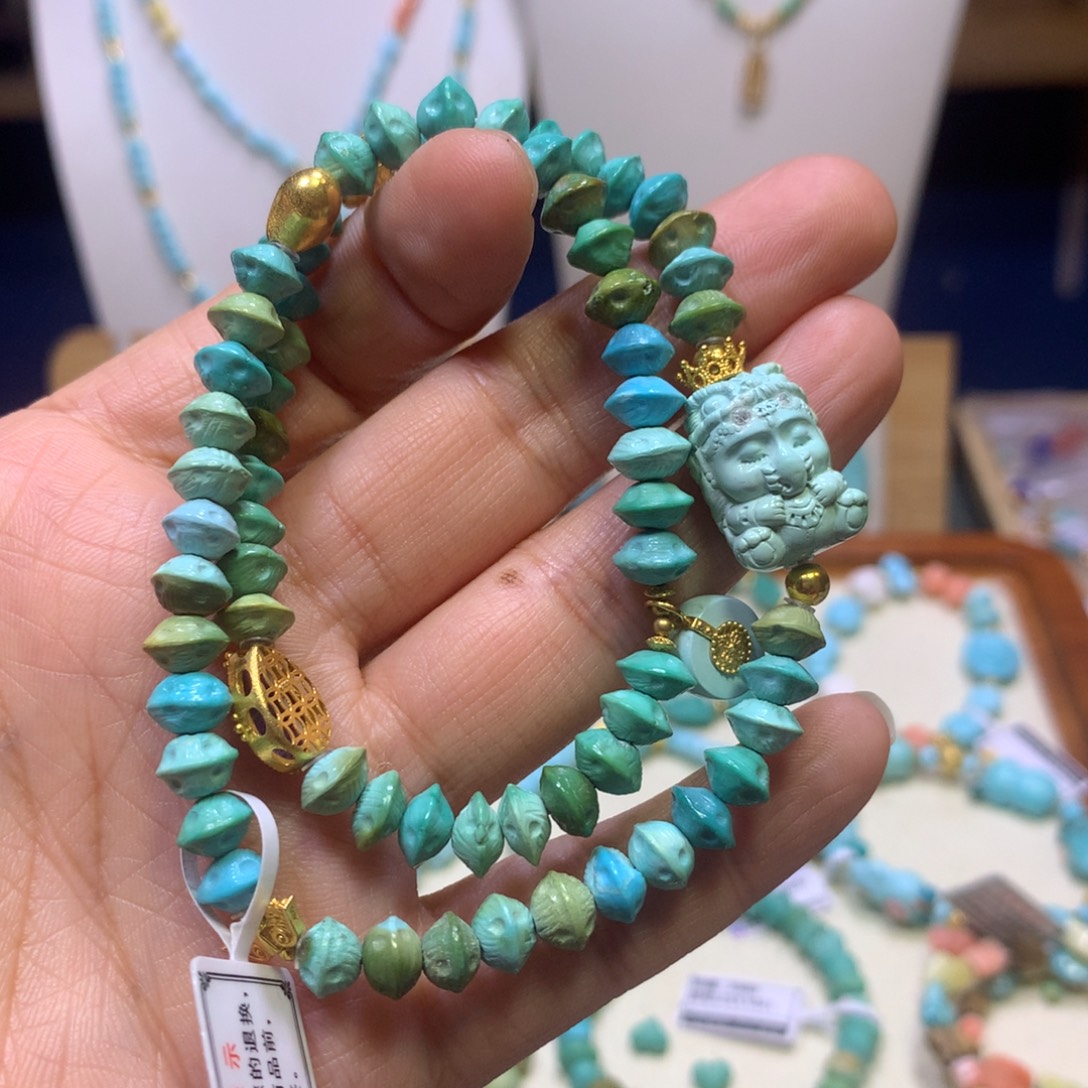 绿松石18K金镶嵌双圈