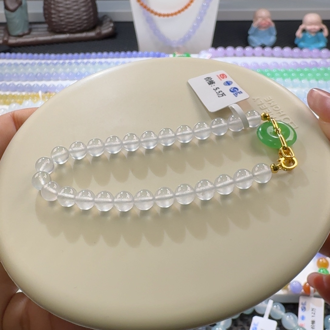 翡翠手链未镶嵌茅台白玻璃钢炮卡6种水之王！