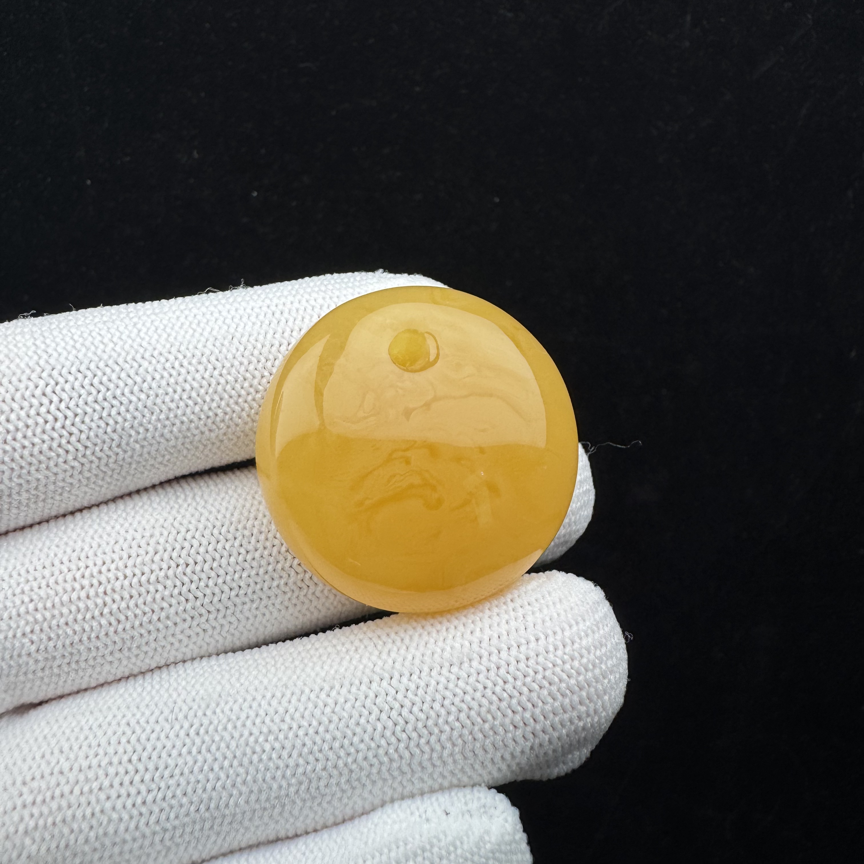 Y4024 天然蜜蜡 公主平安扣32.4*13.4mm原矿保真