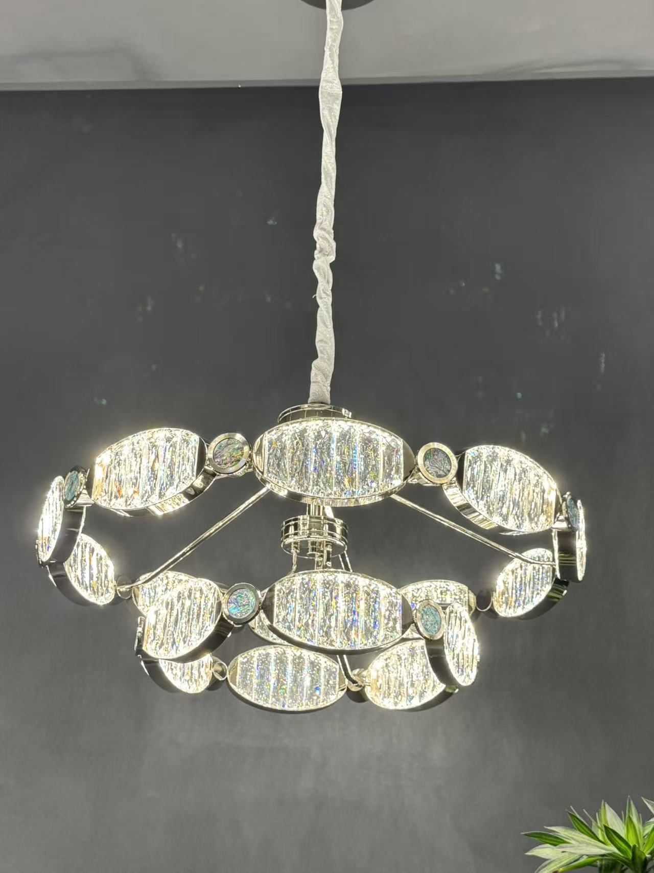 奢石原创新品设计师款浅香槟金水晶高端定制套餐意式轻奢极简风