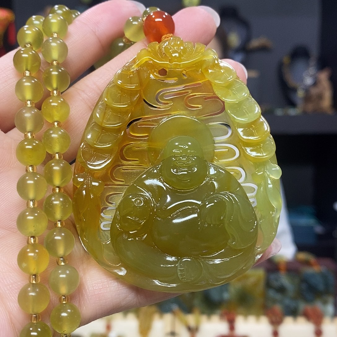 未镶嵌岫玉挂件挂件吊坠项链