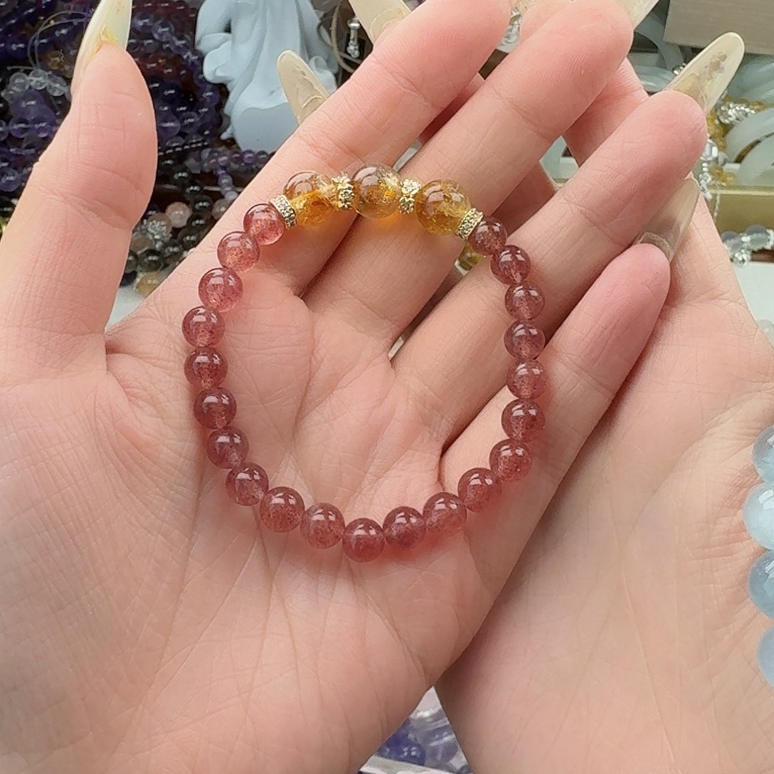 烟晶手链银S925镶嵌好