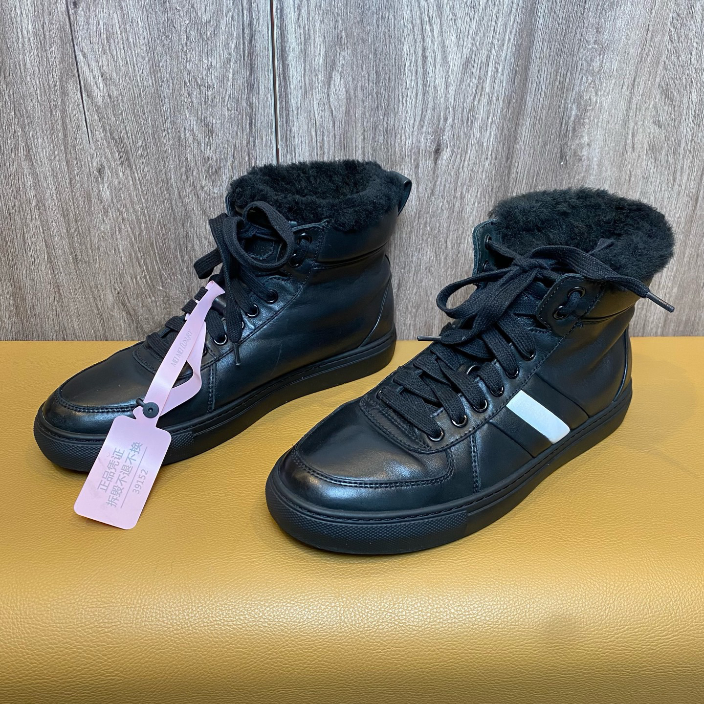 99新 BALLY/巴利 Bally 黑色高帮平底鞋/99新/39152