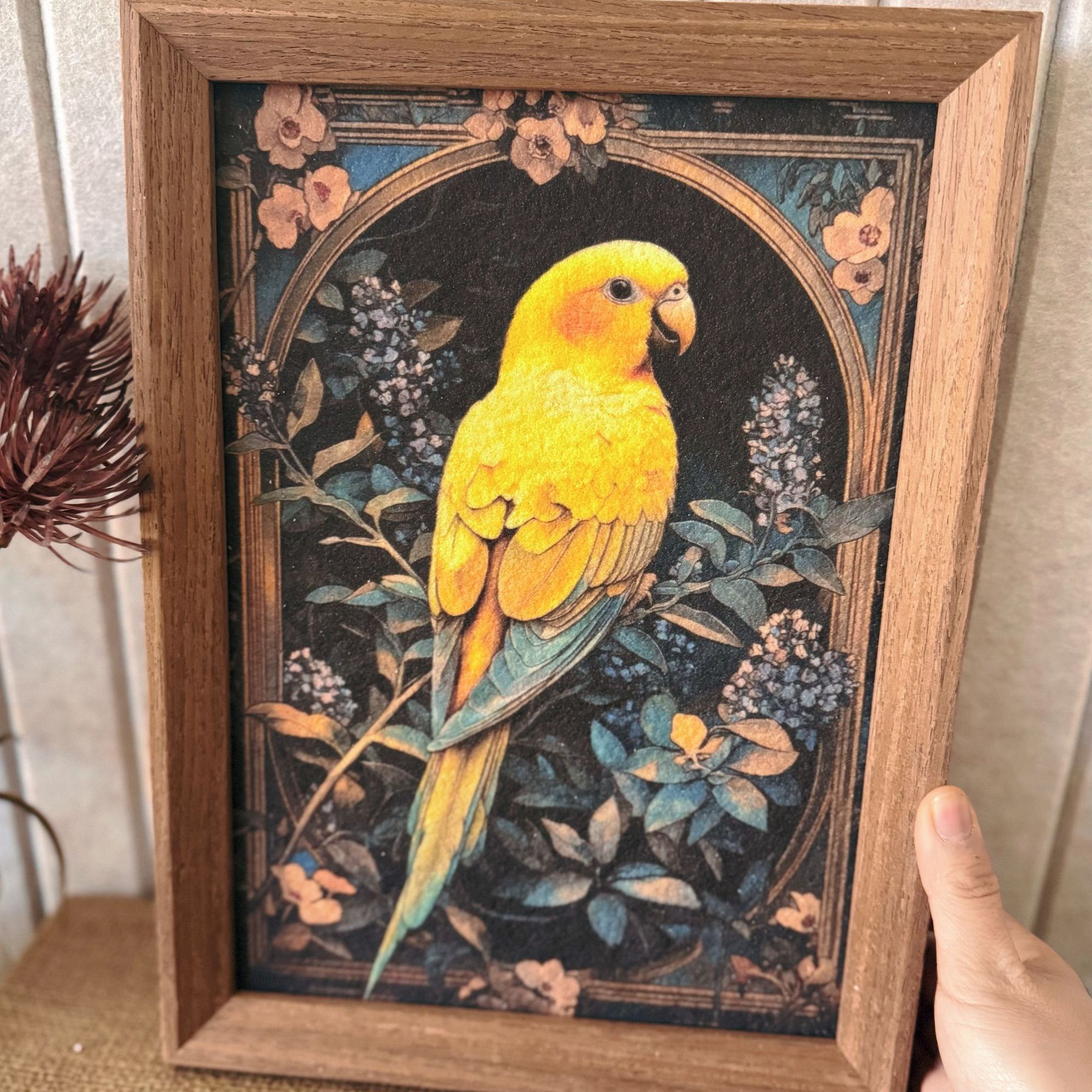 金亭沙画【吉祥鹦鹉】装饰画电视柜摆画斗柜装饰画摆台创意风摆画