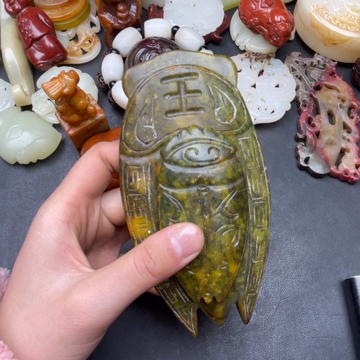 白玉菩提吊坠摆件