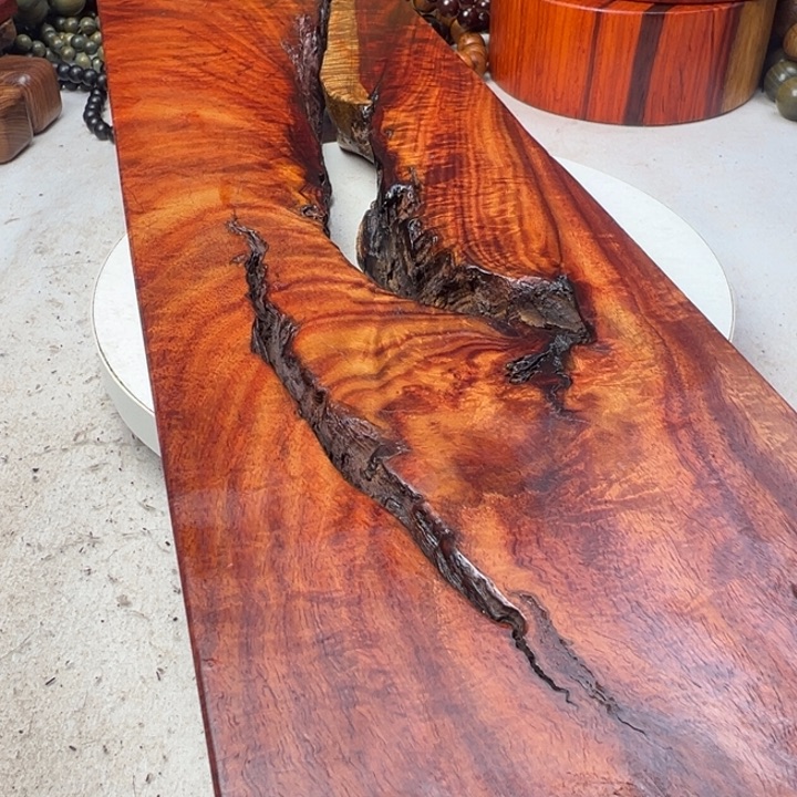 沿***开木赞比亚血檀底座摆件