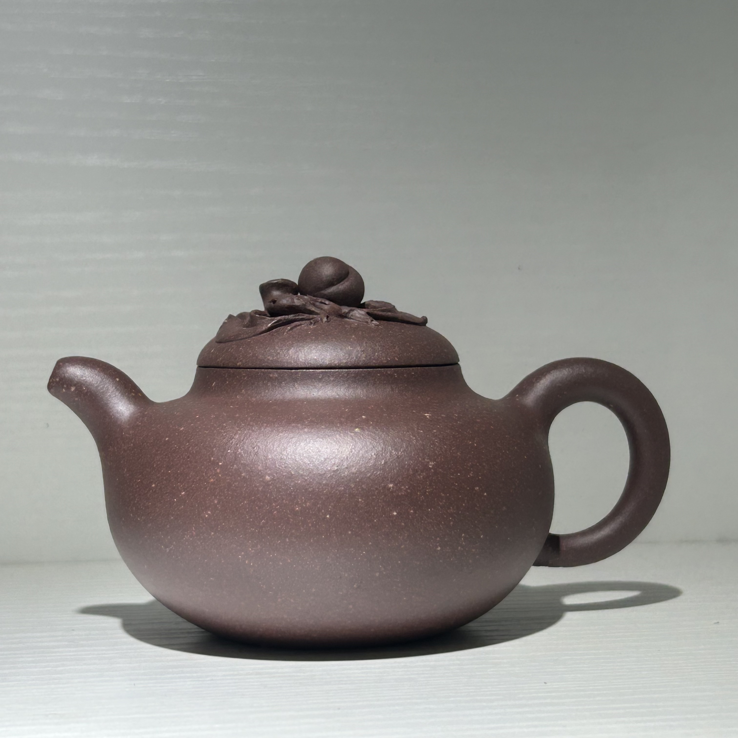 全手工制作贴花桃子桃叶壶245cc