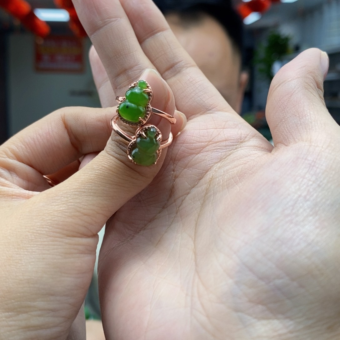 和田玉戒指银S925镶嵌拍一发一，多样性发货