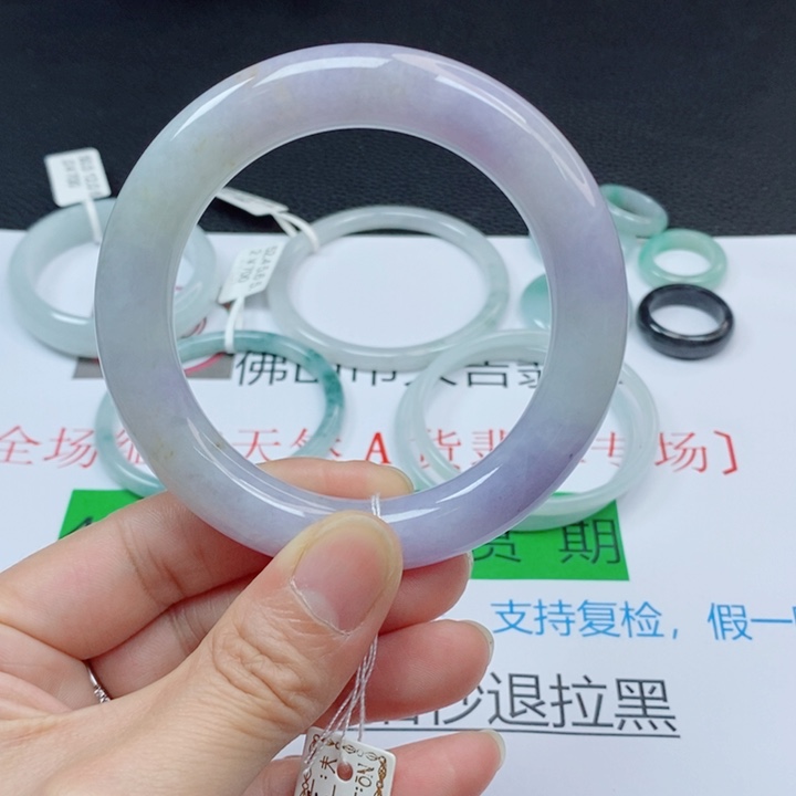 翡翠未镶嵌手镯胖圆条手镯57-58圈口