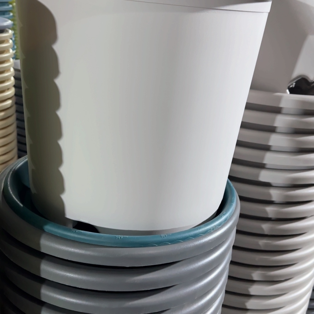 树脂四季盆9#无拖灰白2