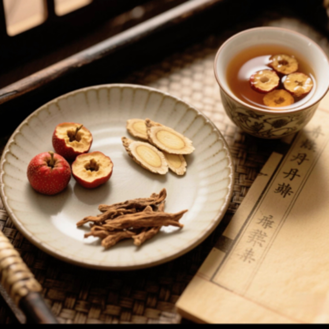 丹参+黄芪+山楂各100g（三通茶）