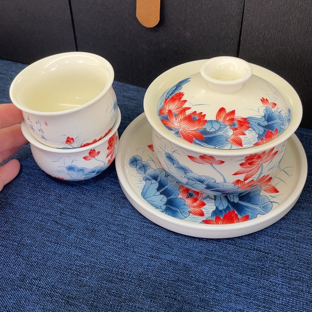 陶景德陶瓷盖碗茶具